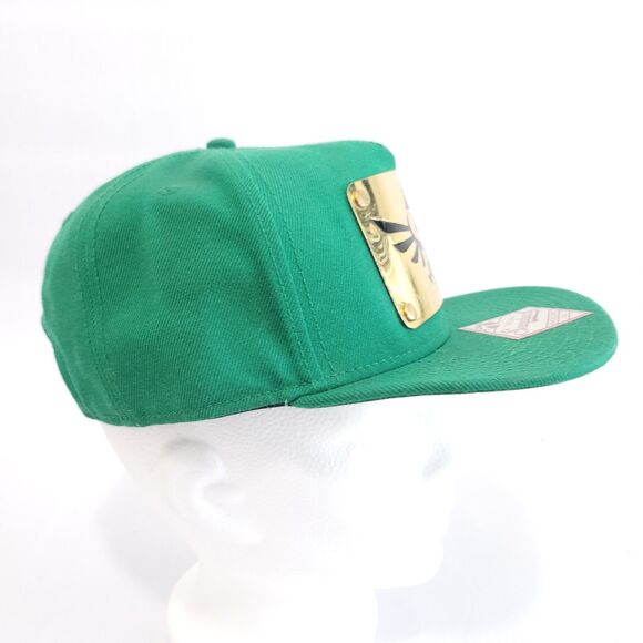 THE LEGEND OF ZELDA SNAPBACK HAT Green&Gold triforce logo FlatBill Link WOOL Men - Picture 5 of 10